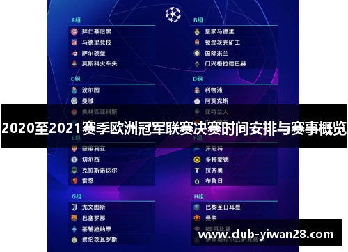 2020至2021赛季欧洲冠军联赛决赛时间安排与赛事概览 2020至2021赛季欧洲冠军联赛决赛时间安排与赛事概览